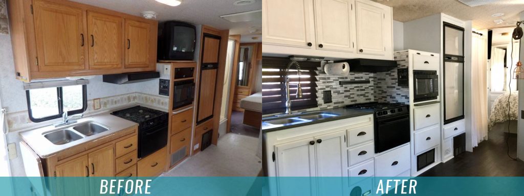 Before and after RV remodel