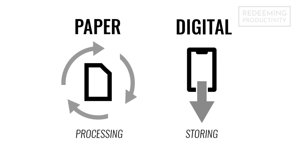 illustration of paper versus digital concept
